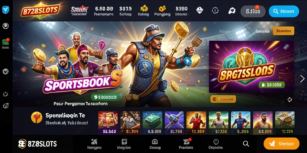 Tampilan utama gameplay 8728SLOTS yang menarik dan interaktif.