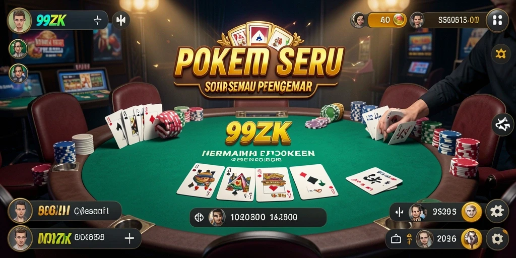 Tampilan gameplay Poker yang seru di 99ZK.