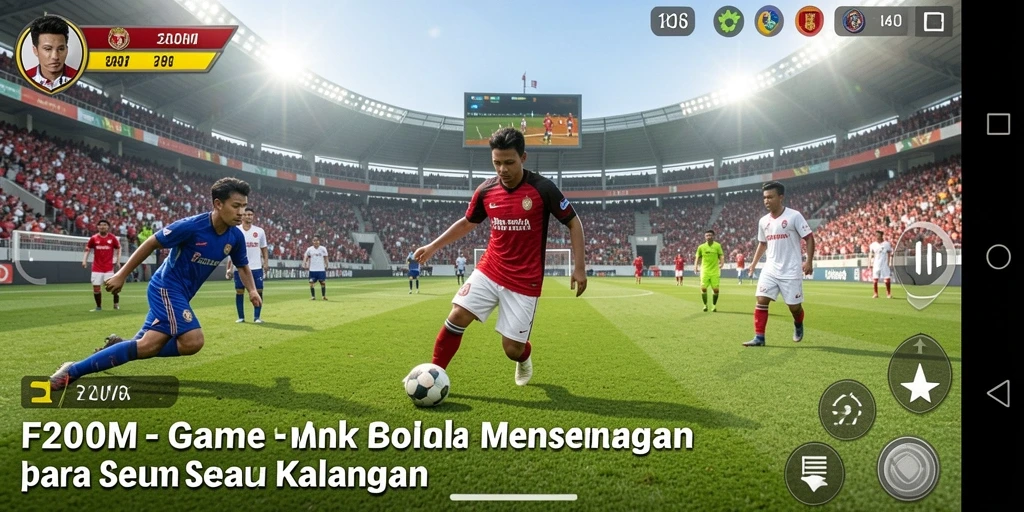 Tampilan gameplay F200M yang menawan di lapangan sepak bola.