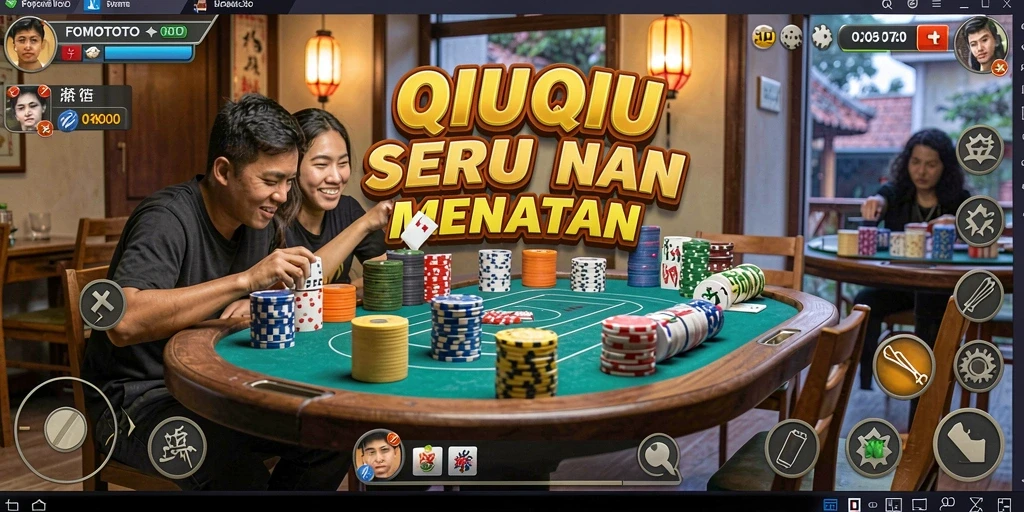 Tampilan gameplay seru di FOMOTOTO saat bermain QiuQiu.