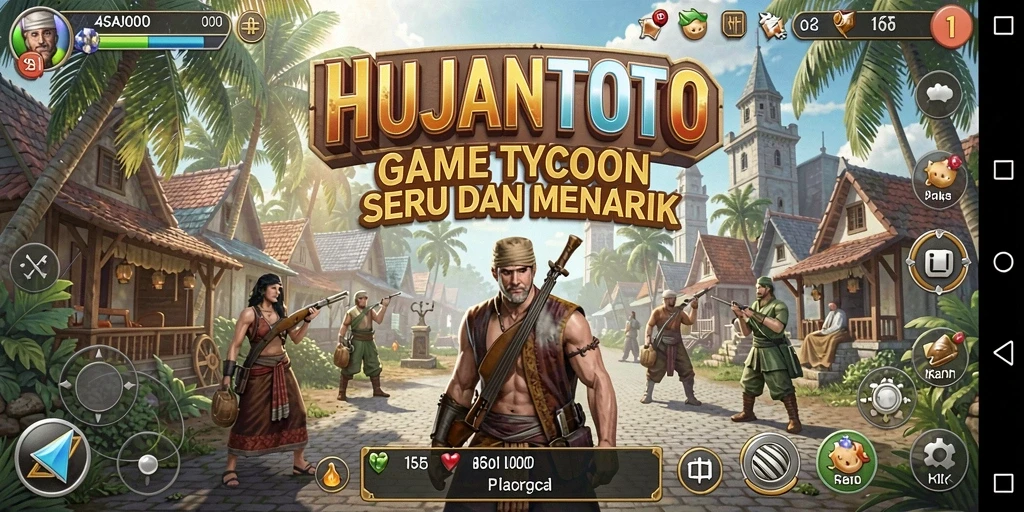 Screenshot gameplay HUJANTOTO menampilkan pengelolaan usaha yang menarik.