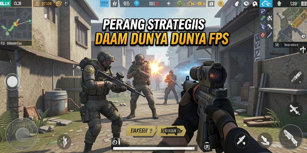 Tampilan gameplay OLX128 yang seru dan penuh aksi dalam mode FPS.
