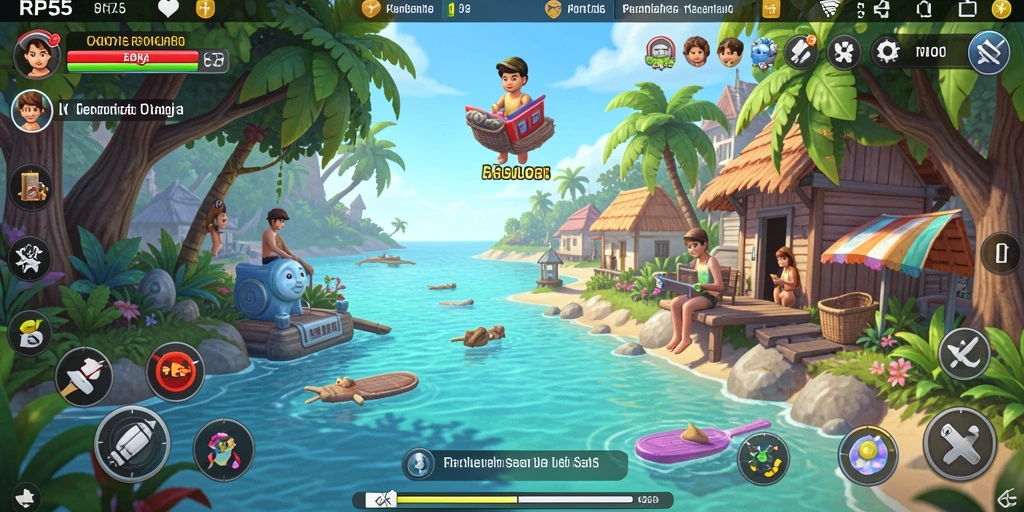 Tampilan gameplay seru dalam RP55 yang penuh warna dan tantangan.