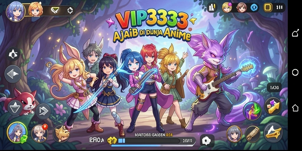 Tampilan gameplay menakjubkan di dalam VIP333 dengan karakter anime.