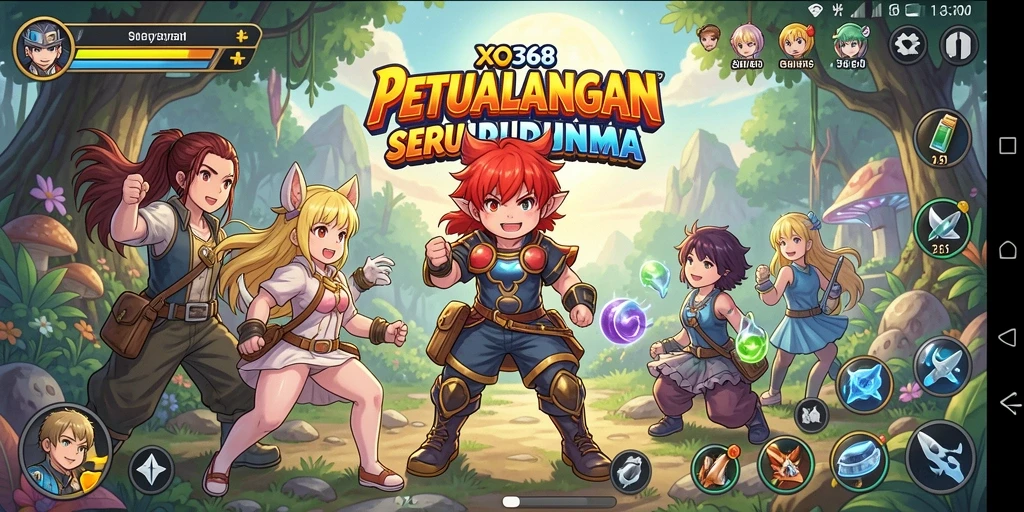 Screenshot gameplay XO368 menampilkan karakter anime beraksi dalam petualangan seru.
