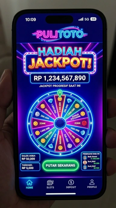 Tampilan utama aplikasi pulitoto yang menarik dan informatif.